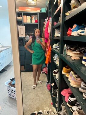 Zara Green Sleeveless Midi Dress